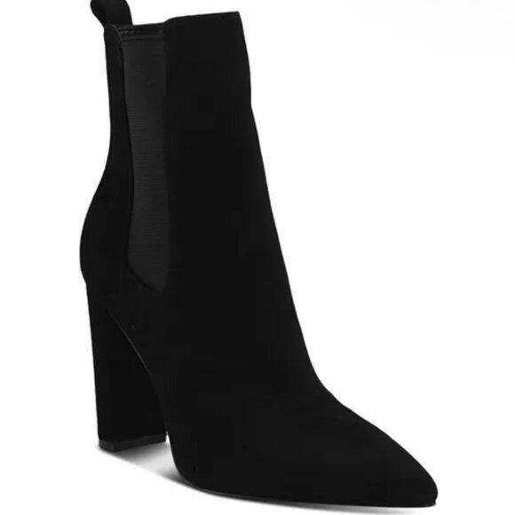 Marc Fisher Black Suede Leather Garliss Point Toe Mid Calf Bootie Heel Sz 7 NEW - Picture 12 of 12
